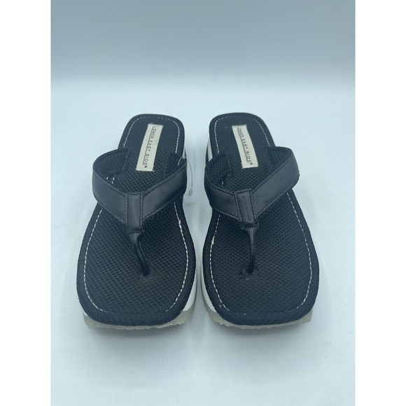 Y2K Vintage Lower East Side Women's Flip Flop Platform Sandals - BLACK, Size 8.5 - Picture 2 of 13